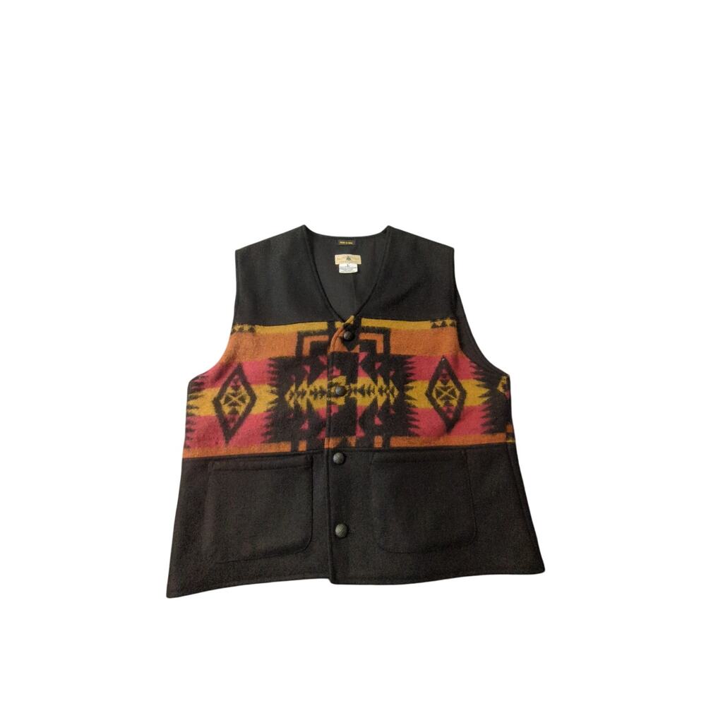 Northwest Territory Mens Wool Vest Size Large Black Southwest
